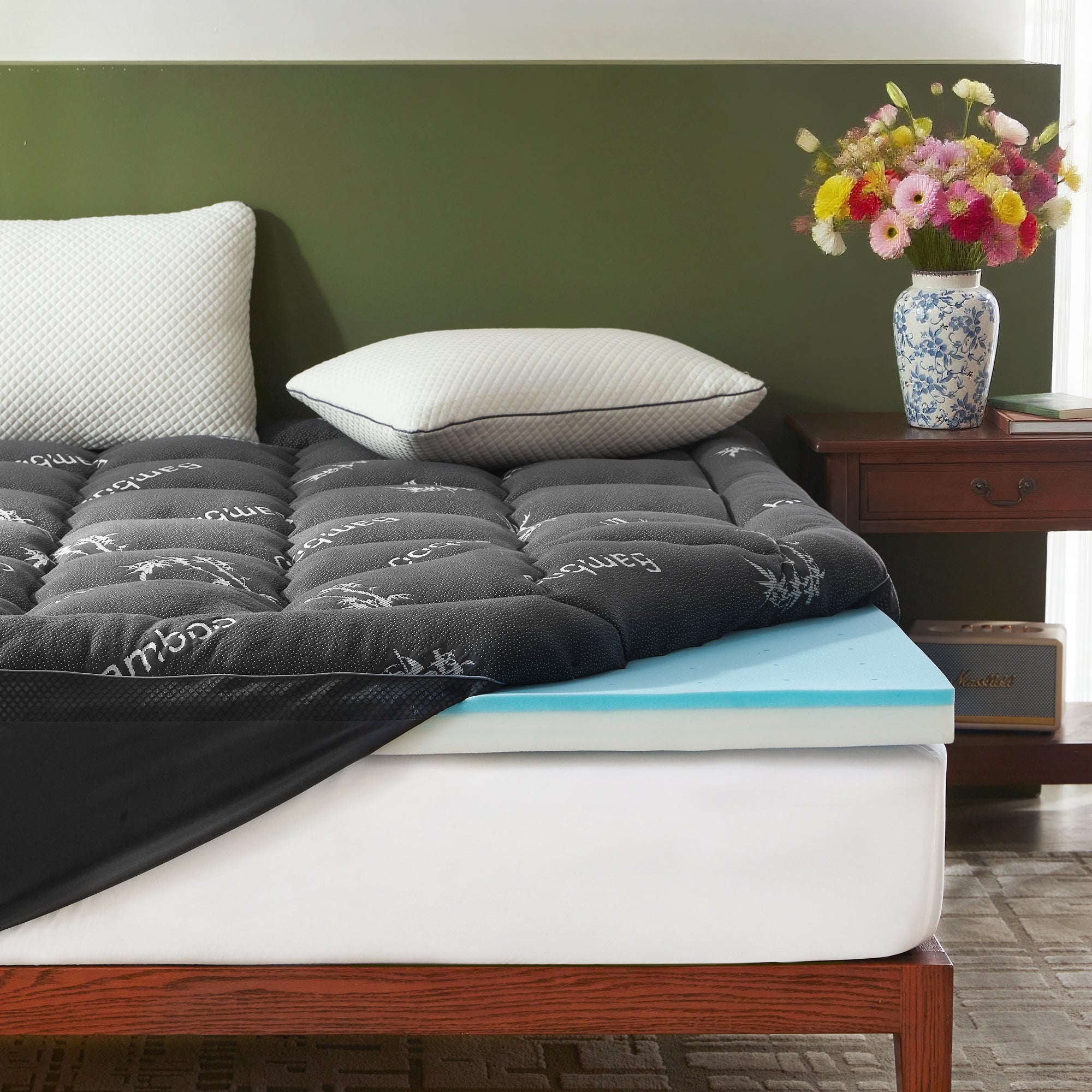 construct with premium memory foam, gray