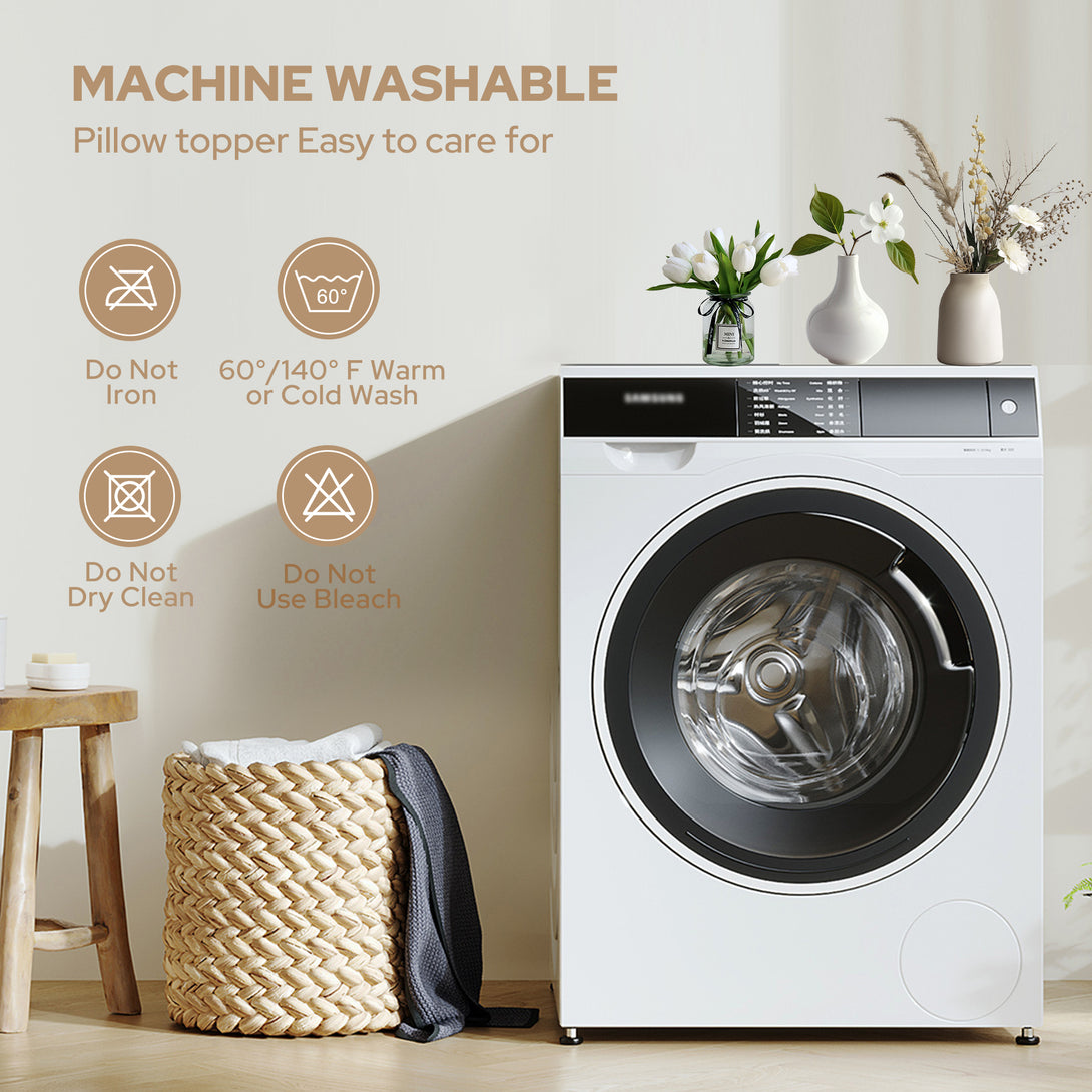 wash precautions of memory foam mattress topper with plush pillow top