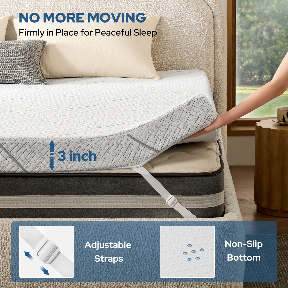 construct with adjustable straps and non-Slip bottom to ensure firmly in place for peaceful sleep
