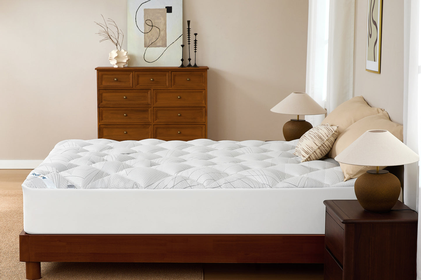 BEDLORE® Soft Mattress Topper, Rayon From Bamboo, Plush Pillow Top