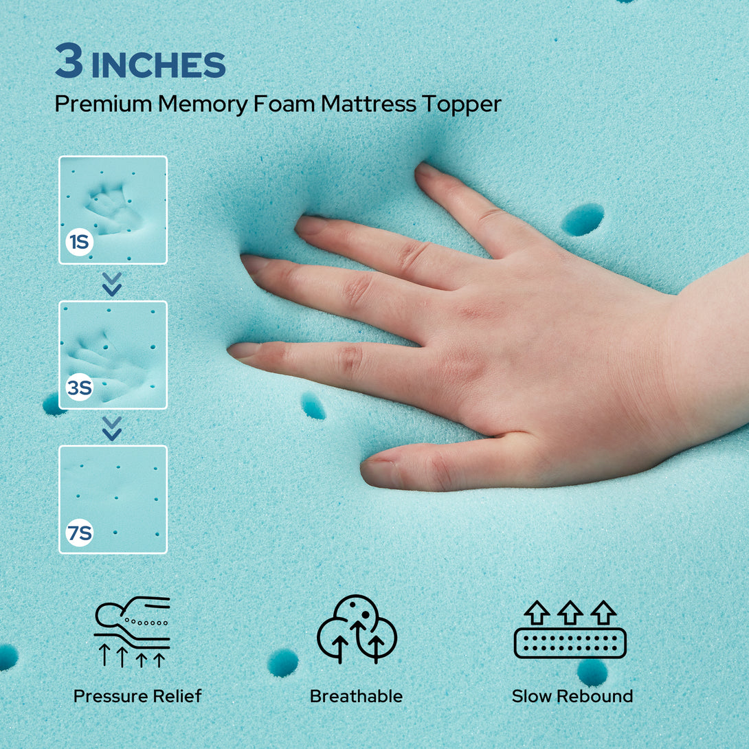3 inches premium memory foam mattress topper