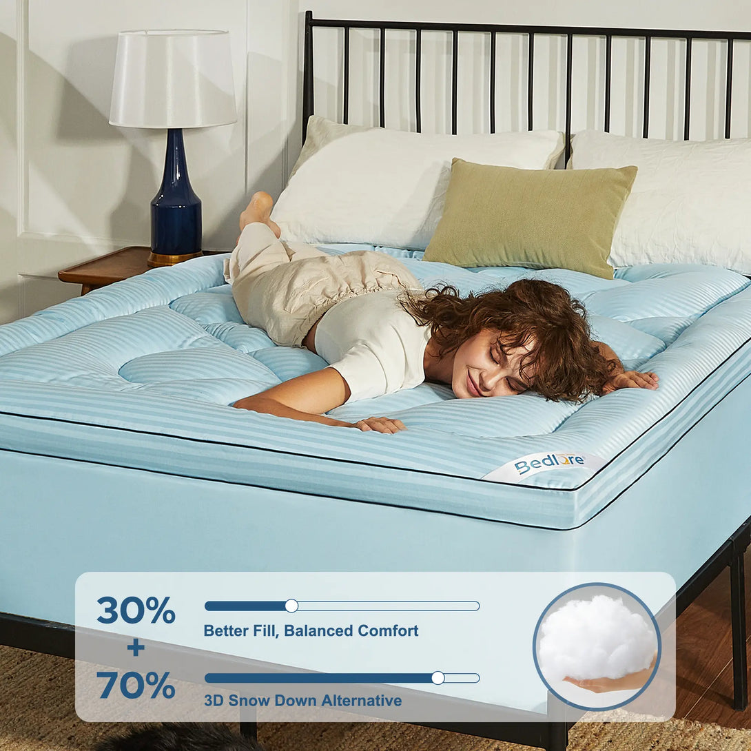 30% Better Fill plus 70% 3D Snow Down Alternative, blue