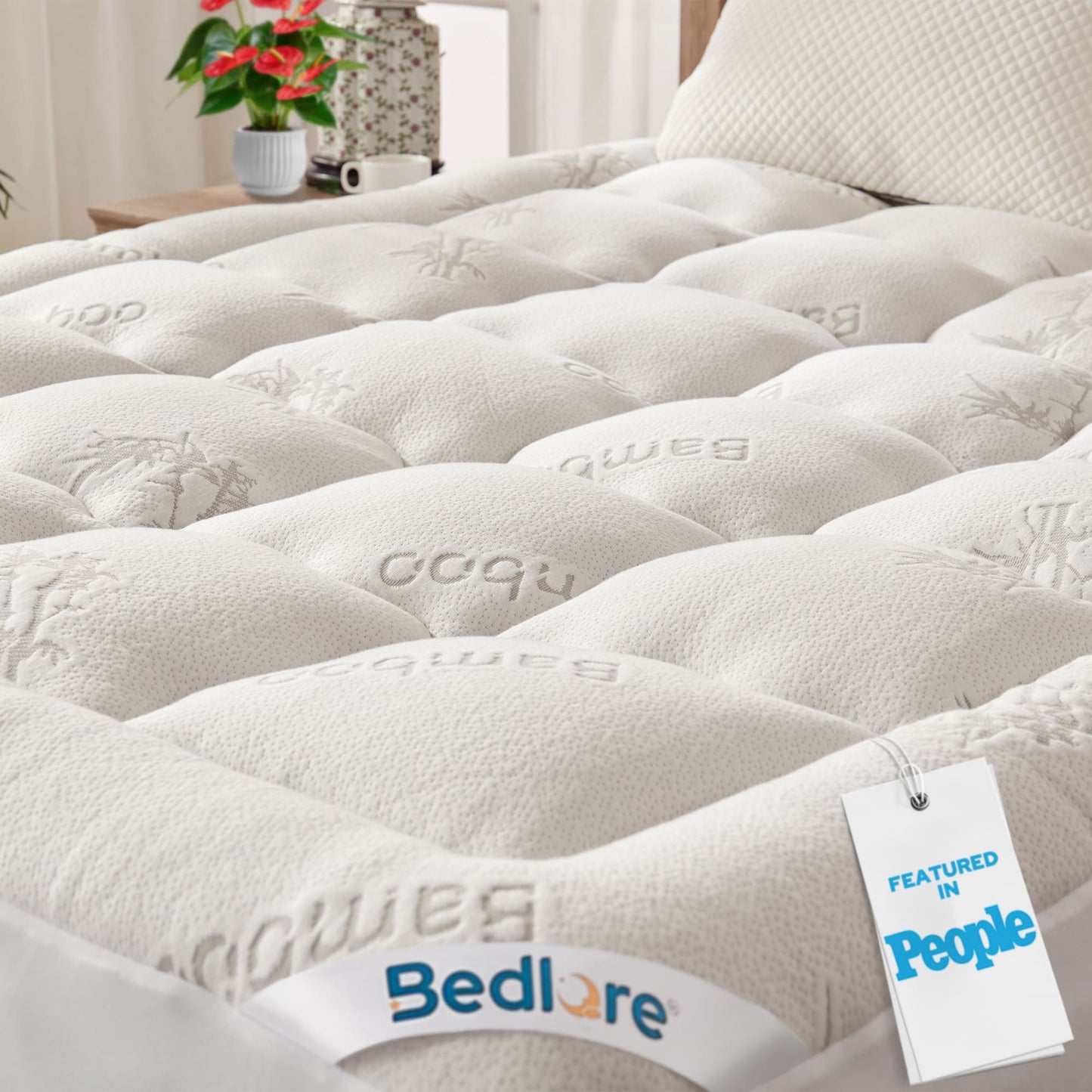 Bedlore® Matratzenauflage mit 3D-Füllung aus Bambusgewebe