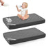 waterproof crib mattress protector, 2 pack, dark gray