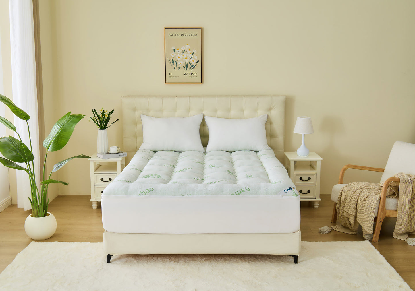 Bedlore® 3D Fill Bamboo Mattress Topper, Cooling & Deep Sleep