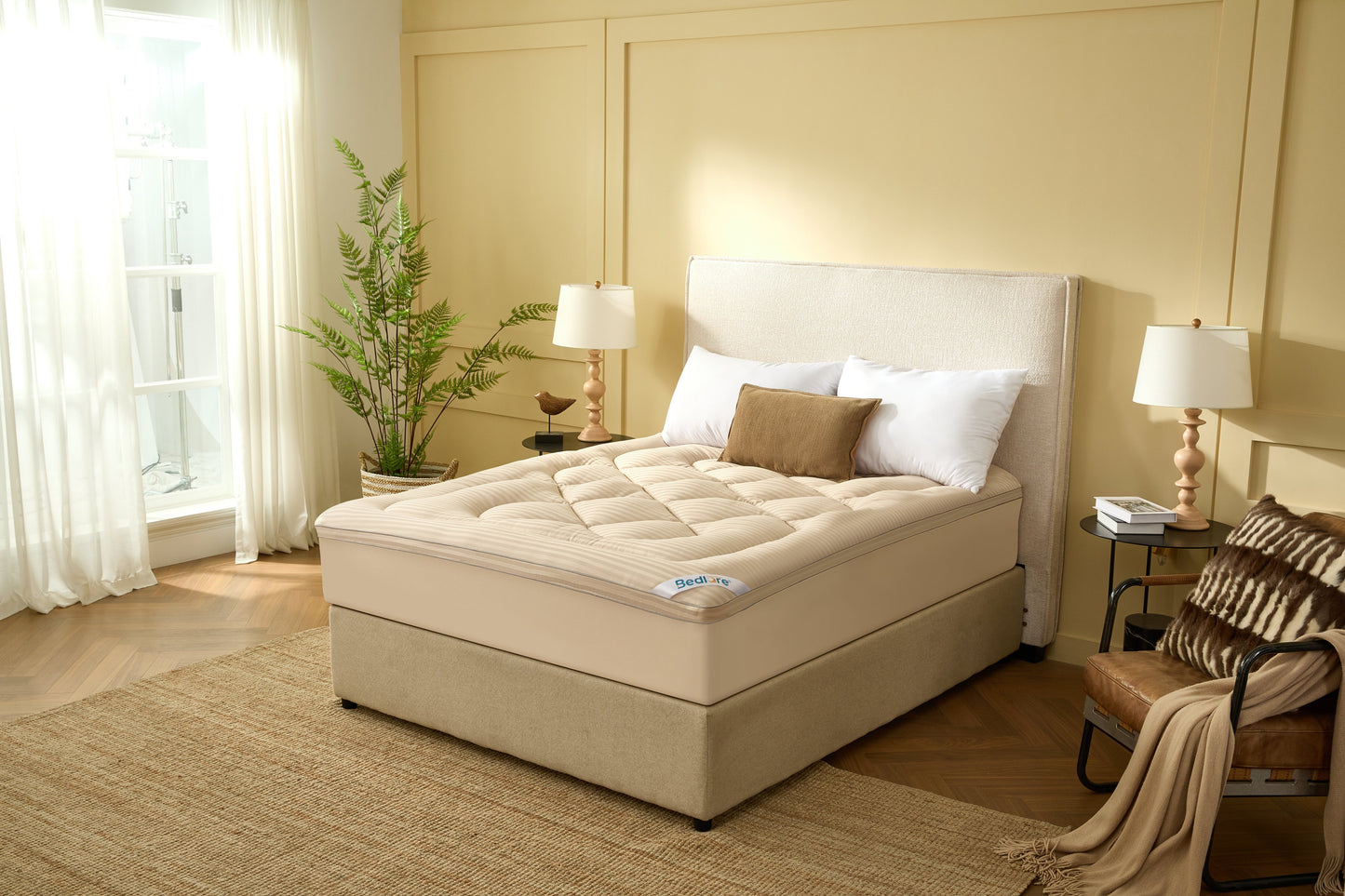 Bedlore® Thick Pillow Top Mattress Topper for Back Pain Relief