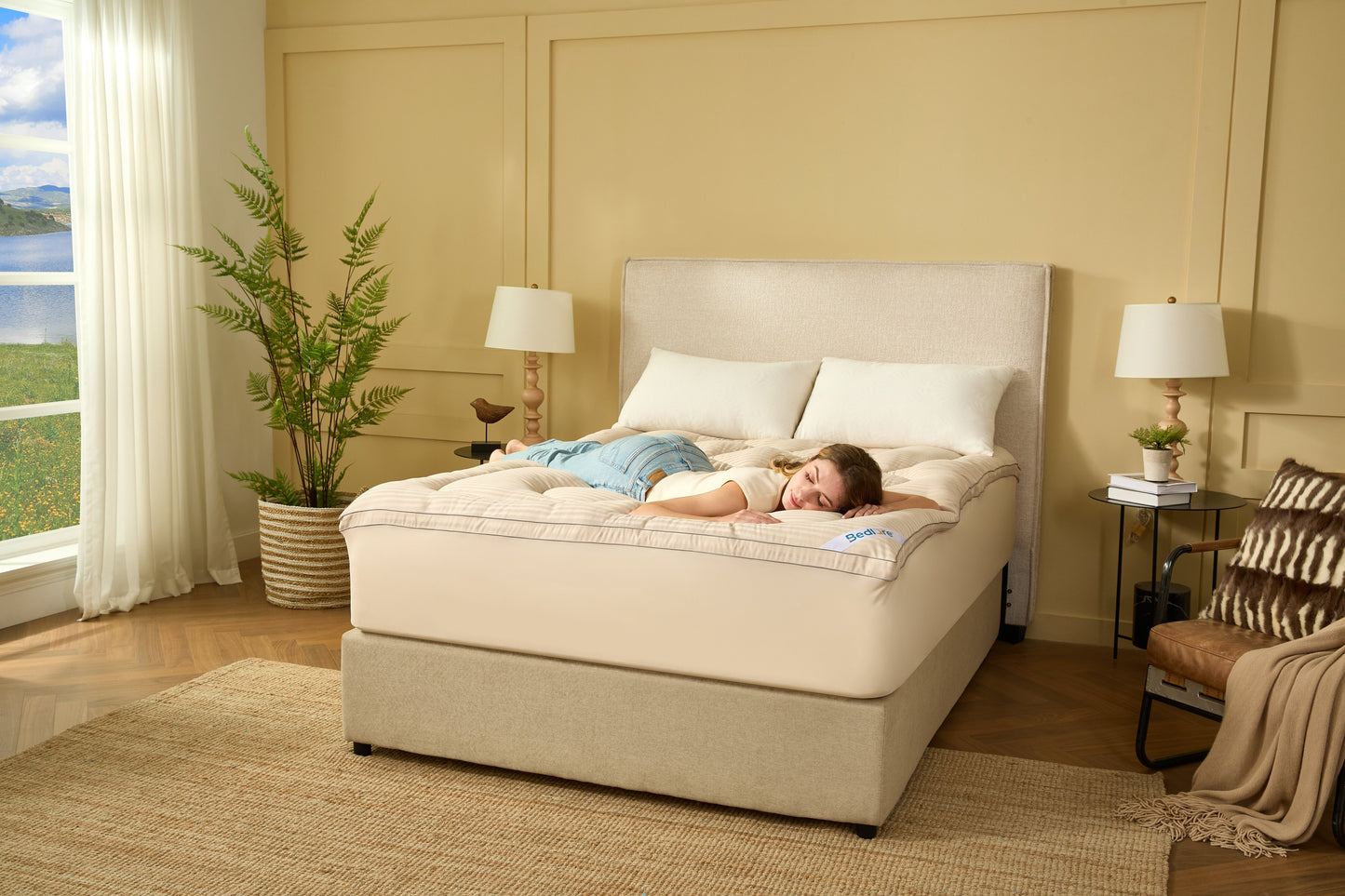 Bedlore® Thick Pillow Top Mattress Topper for Back Pain Relief