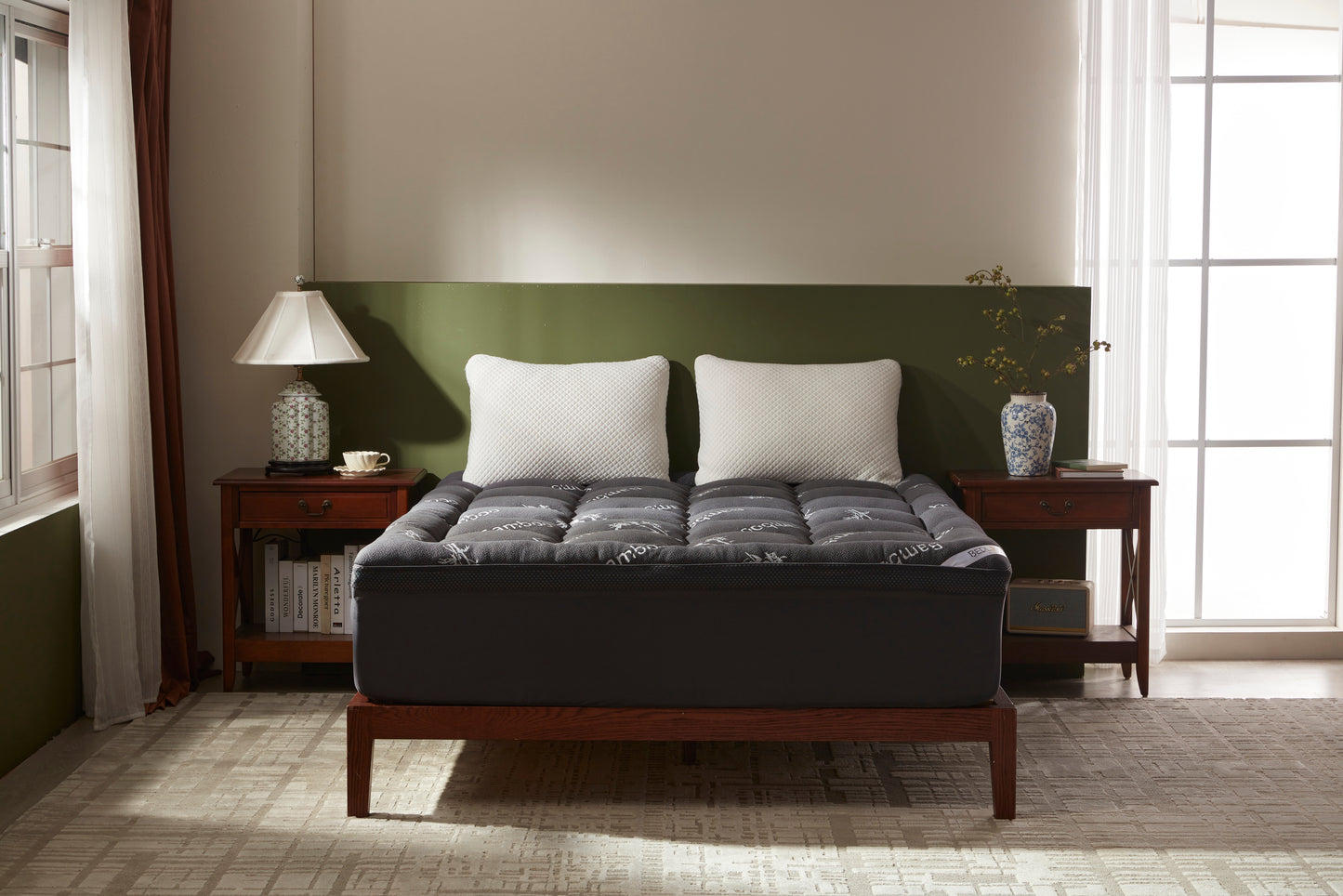 Bedlore®  4''  Bamboo Cooling Mattress Topper | Memory Foam Topper