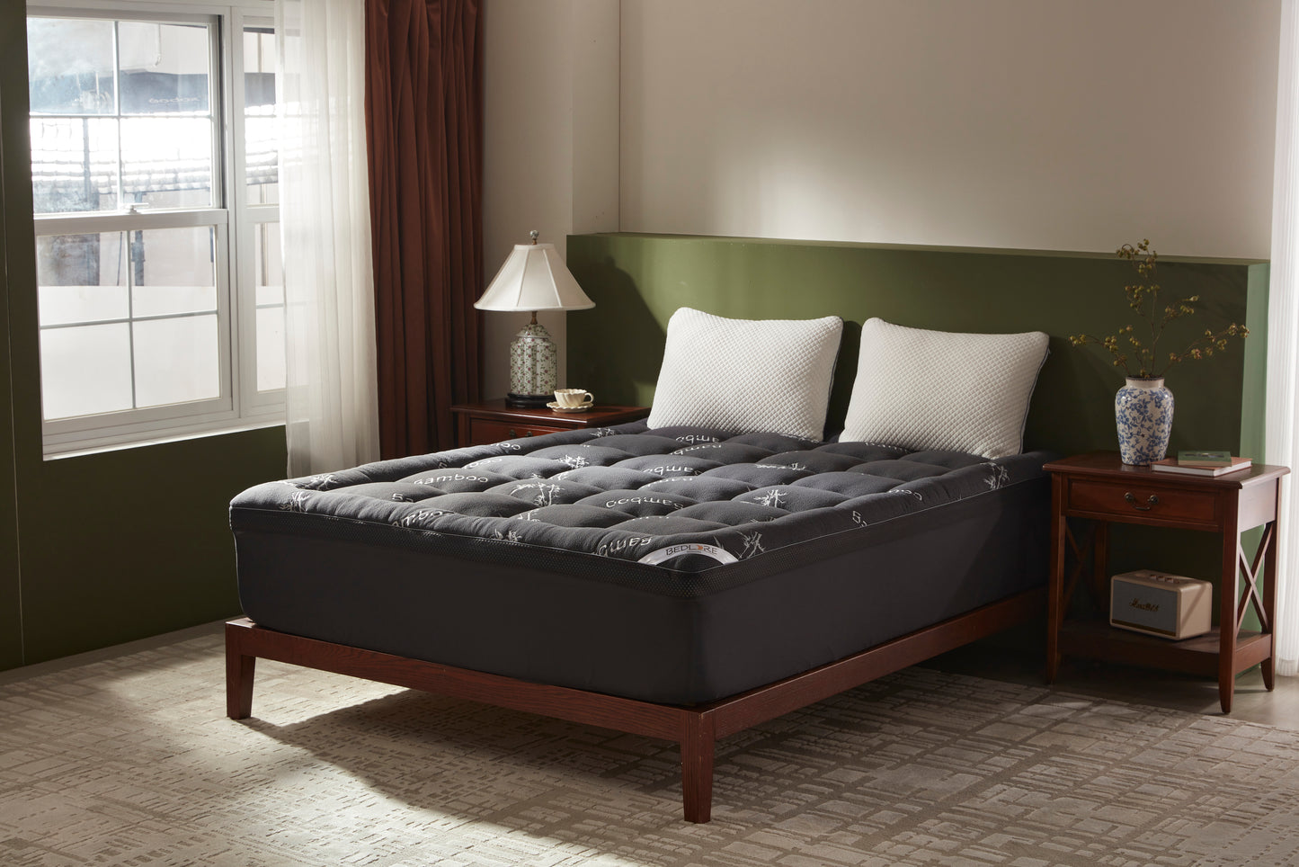 Bedlore®  4''  Bamboo Cooling Mattress Topper | Memory Foam Topper
