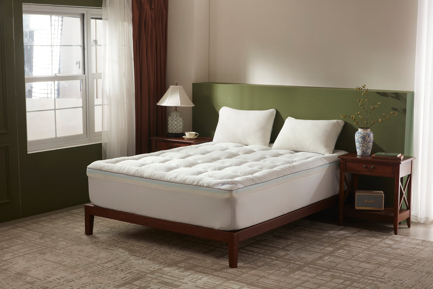Bedlore®  4''  Bamboo Cooling Mattress Topper | Memory Foam Topper