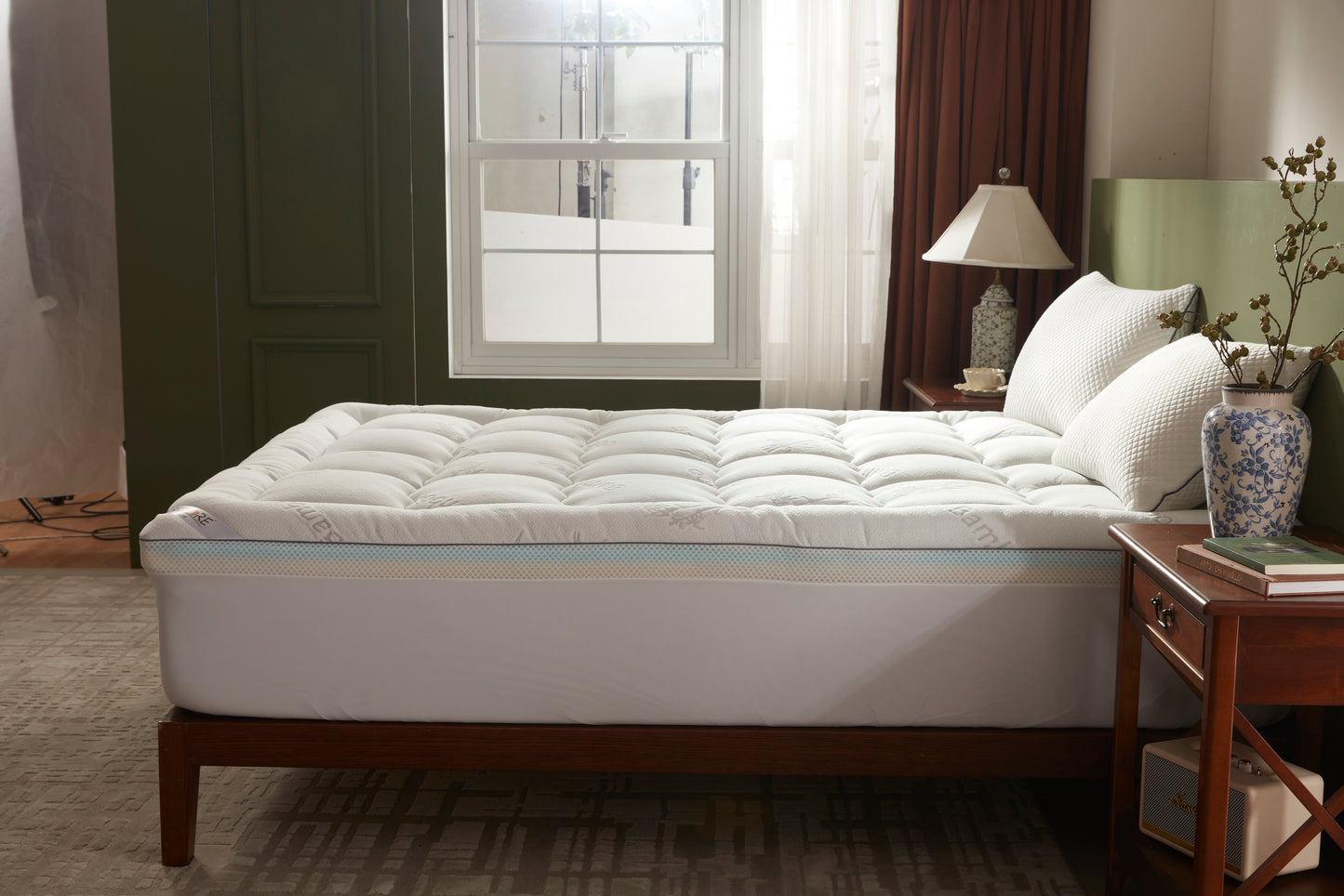 Bedlore®  4''  Bamboo Cooling Mattress Topper | Memory Foam Topper
