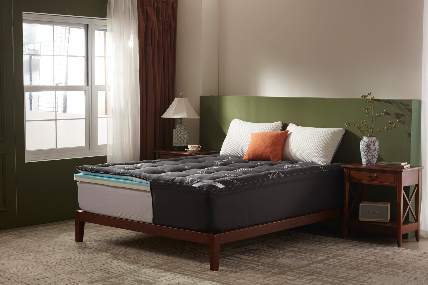 Bedlore®  4''  Bamboo Cooling Mattress Topper | Memory Foam Topper