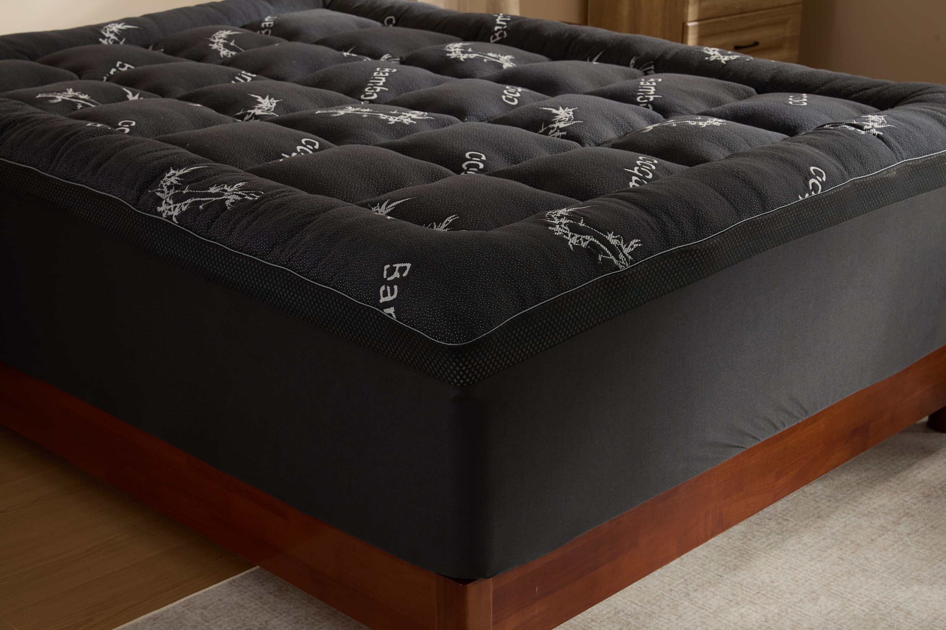 Bedlore® Bamboo Cooling Mattress Topper with 4'' Dual Memory Foam