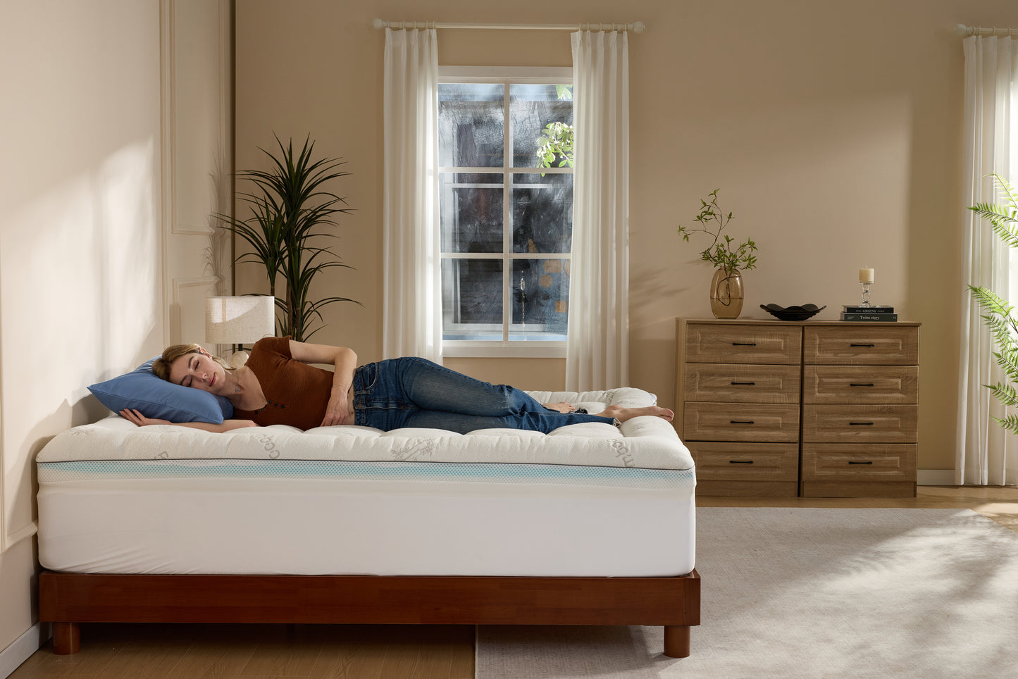 Bedlore®  4''  Bamboo Cooling Mattress Topper | Memory Foam Topper