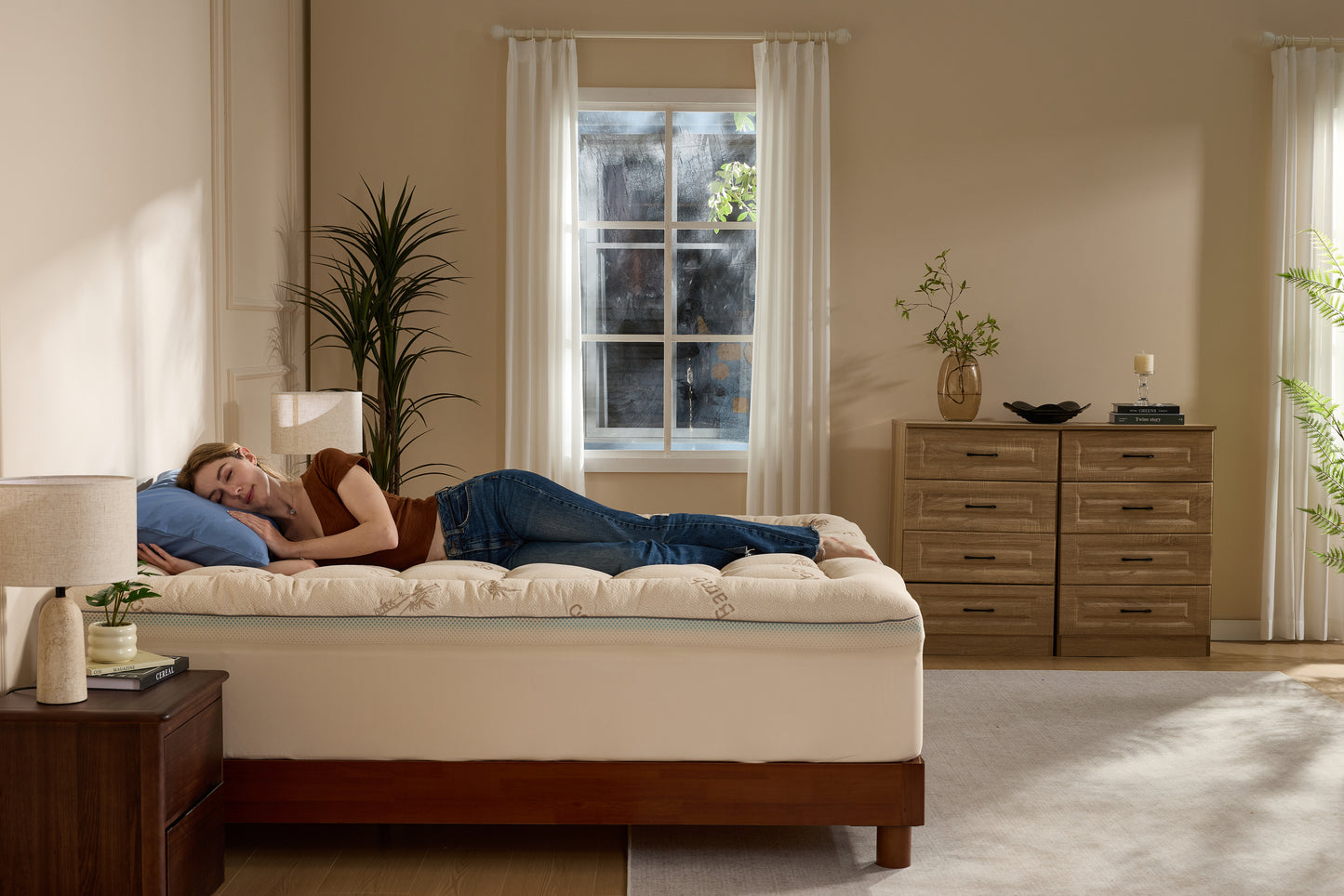 Bedlore®  4''  Bamboo Cooling Mattress Topper | Memory Foam Topper