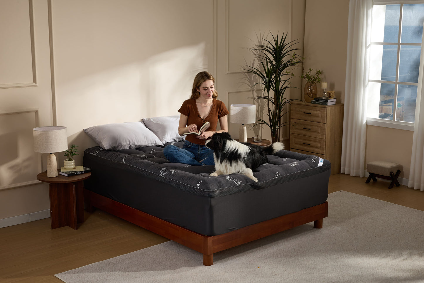 Bedlore® Bamboo Cooling Mattress Topper with 4'' Dual Memory Foam
