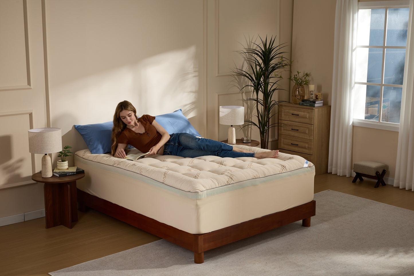 Bedlore®  4''  Bamboo Cooling Mattress Topper | Memory Foam Topper