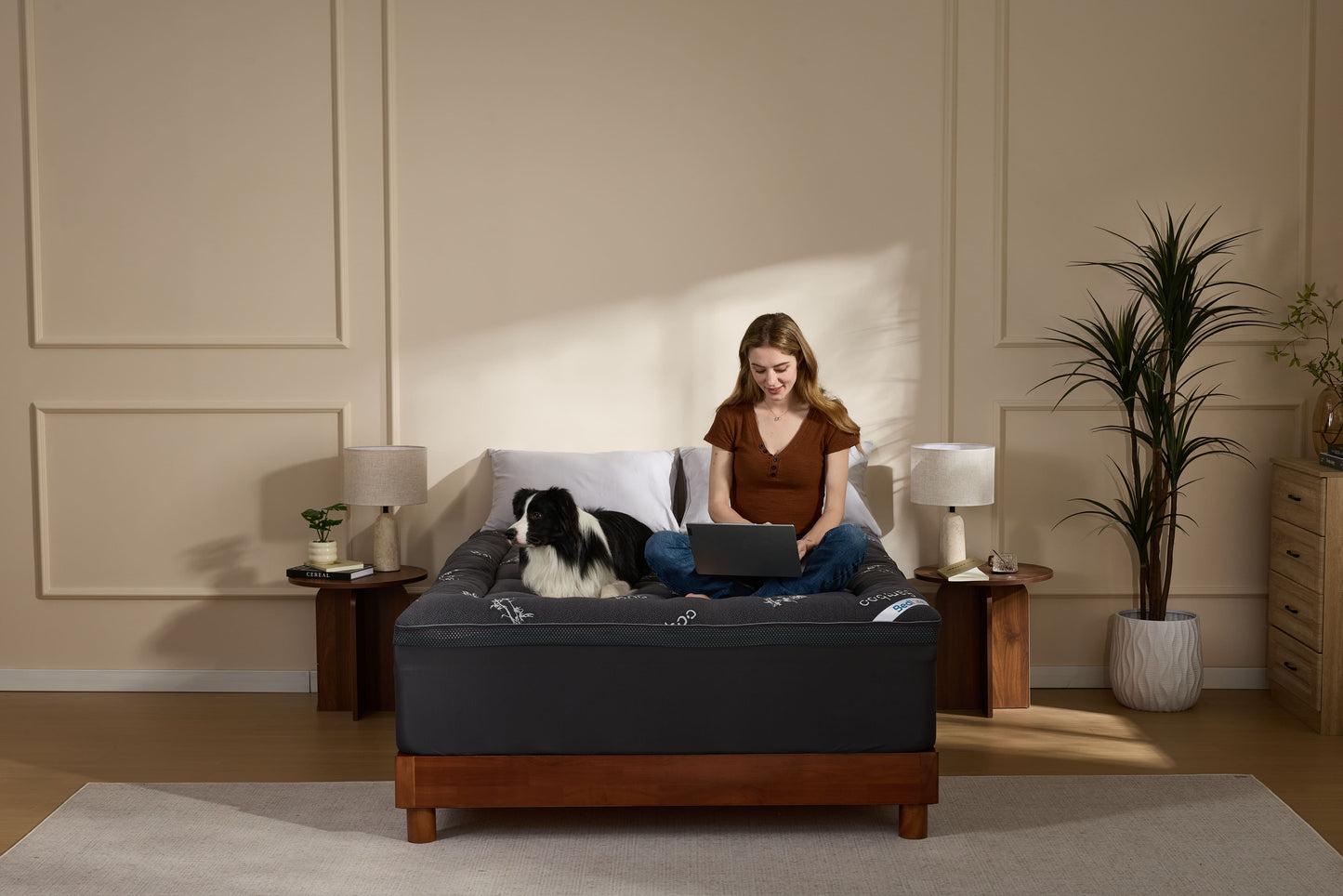 Bedlore® Bamboo Cooling Mattress Topper with 4'' Dual Memory Foam