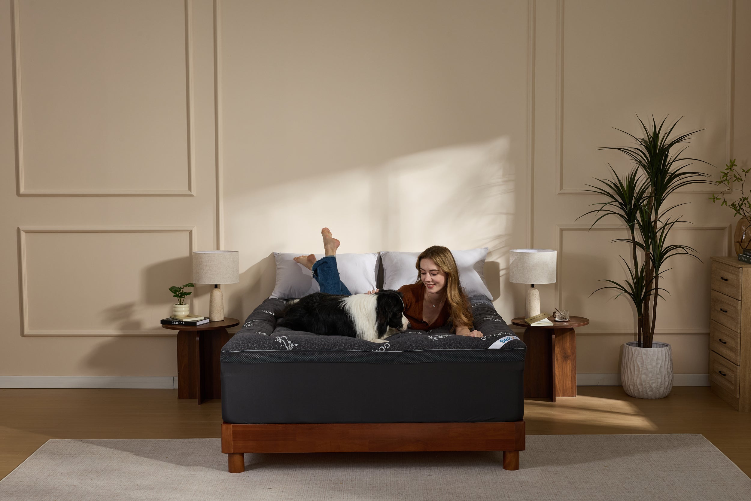 Bedlore® Bamboo Cooling Mattress Topper with 4'' Dual Memory Foam