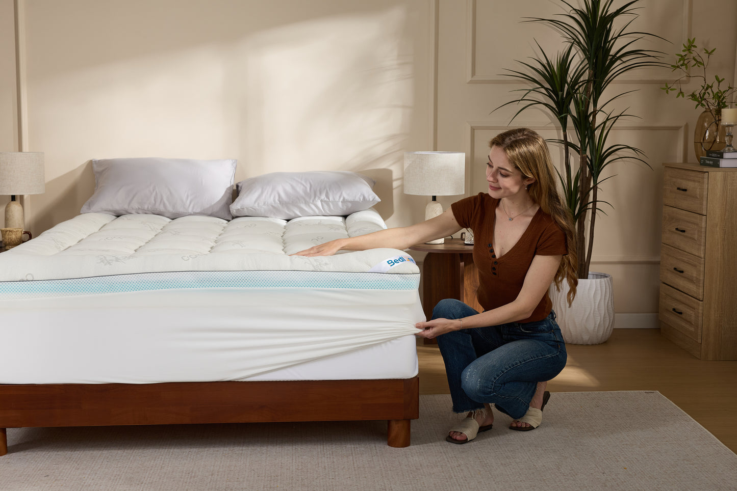 Bedlore®  4''  Bamboo Cooling Mattress Topper | Memory Foam Topper