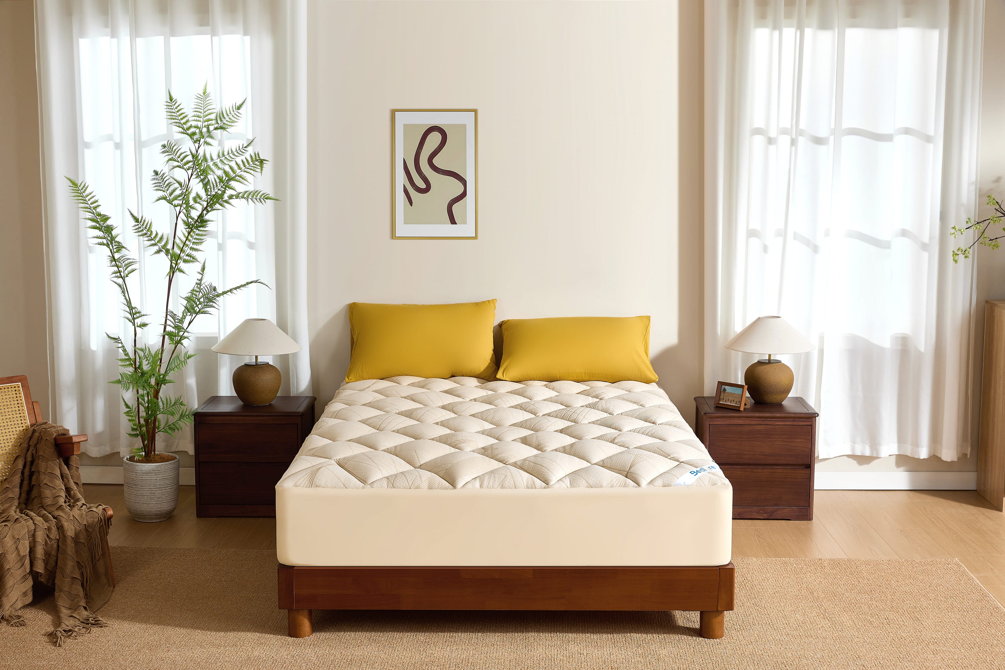 BEDLORE® Soft Mattress Topper, Rayon From Bamboo, Plush Pillow Top