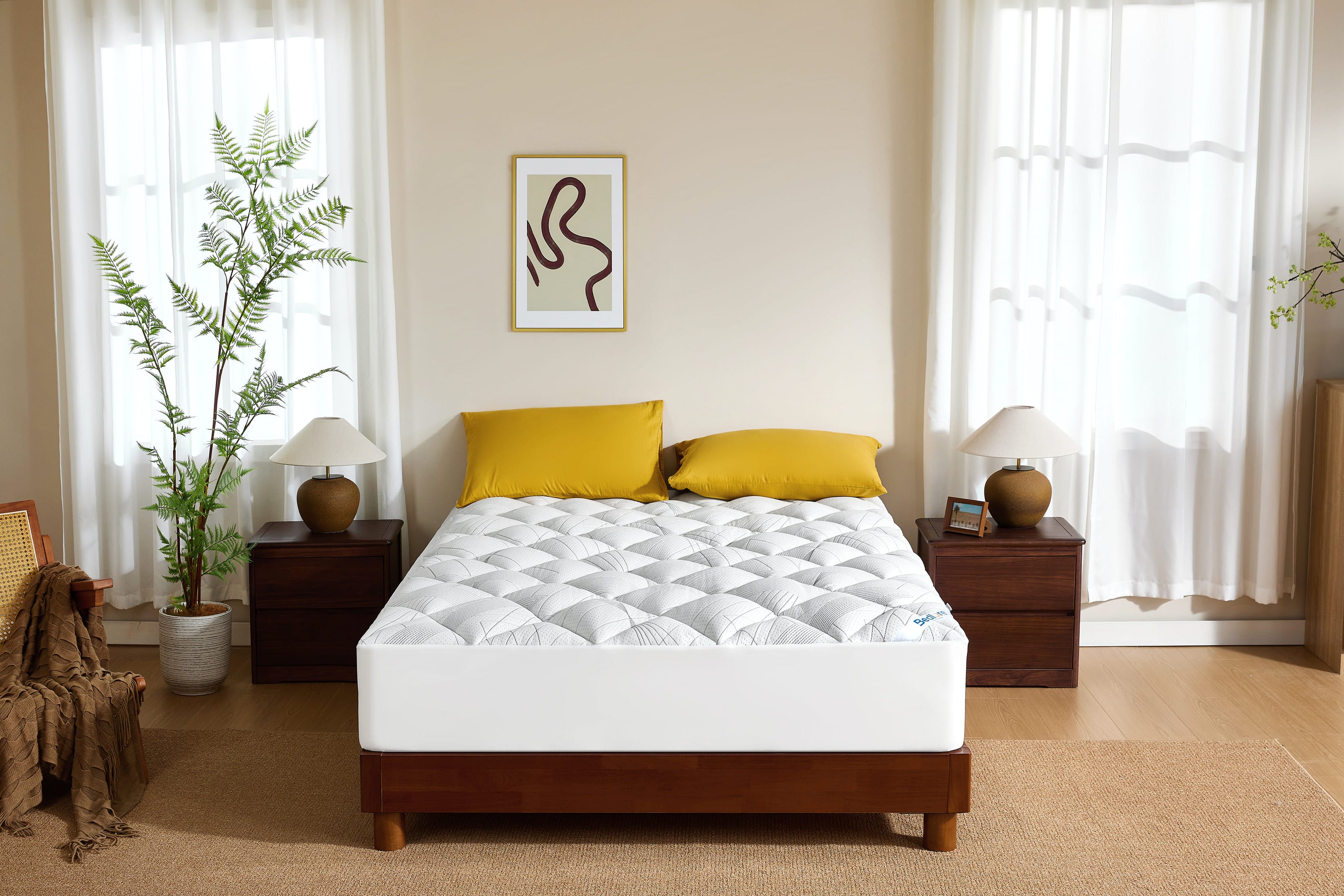 BEDLORE® Soft Mattress Topper, Rayon From Bamboo, Plush Pillow Top