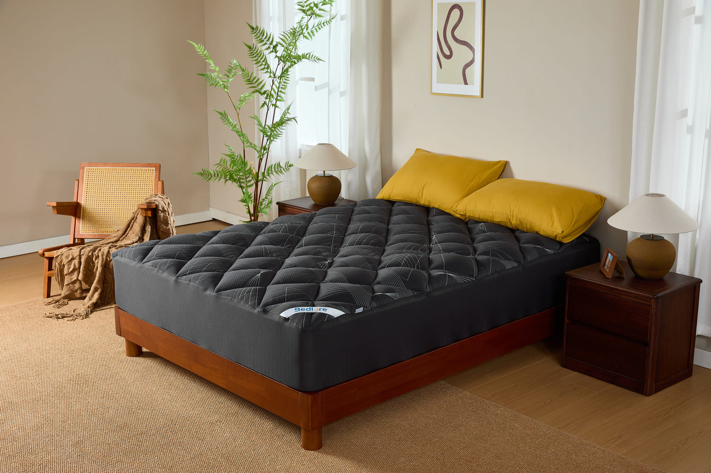 BEDLORE® Soft Mattress Topper, Rayon From Bamboo, Plush Pillow Top