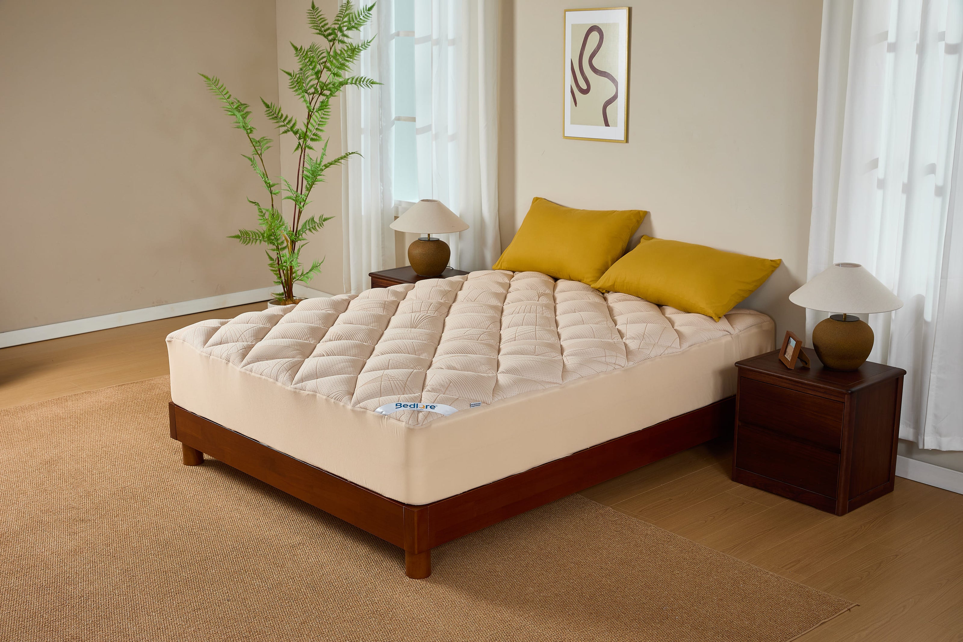 BEDLORE® Soft Mattress Topper, Rayon From Bamboo, Plush Pillow Top