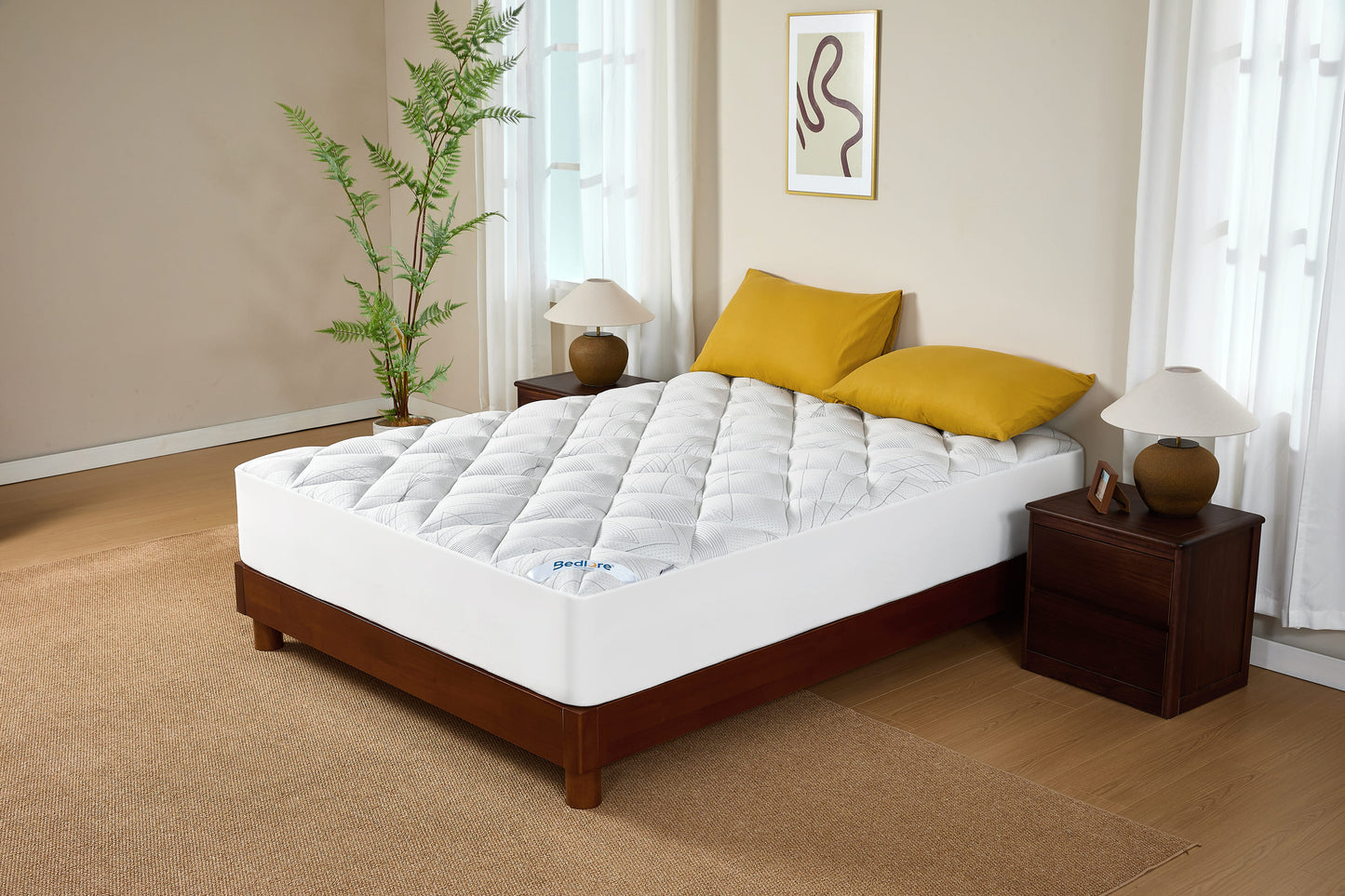 BEDLORE® Soft Mattress Topper, Rayon From Bamboo, Plush Pillow Top