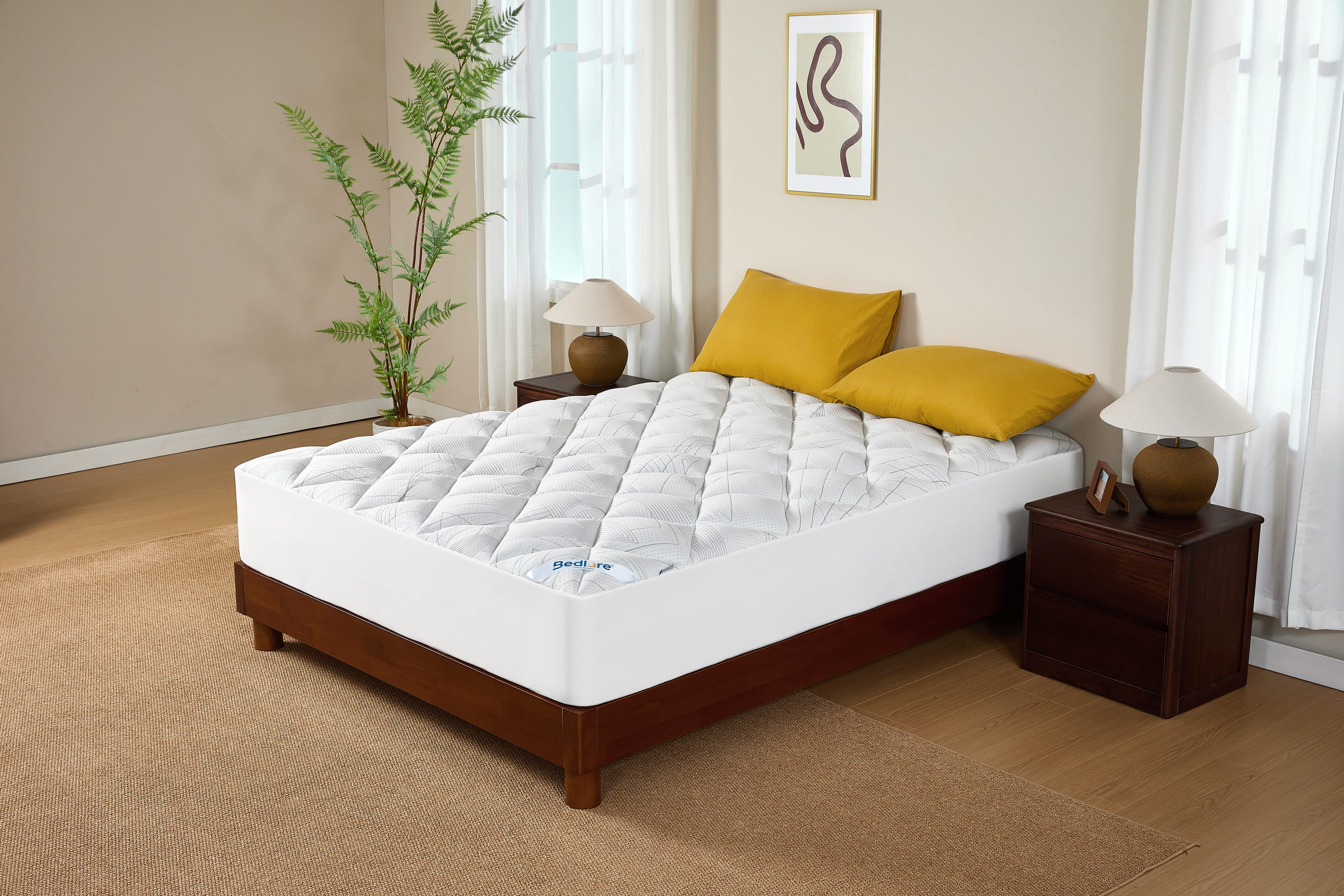 BEDLORE® Soft Mattress Topper, Rayon From Bamboo, Plush Pillow Top