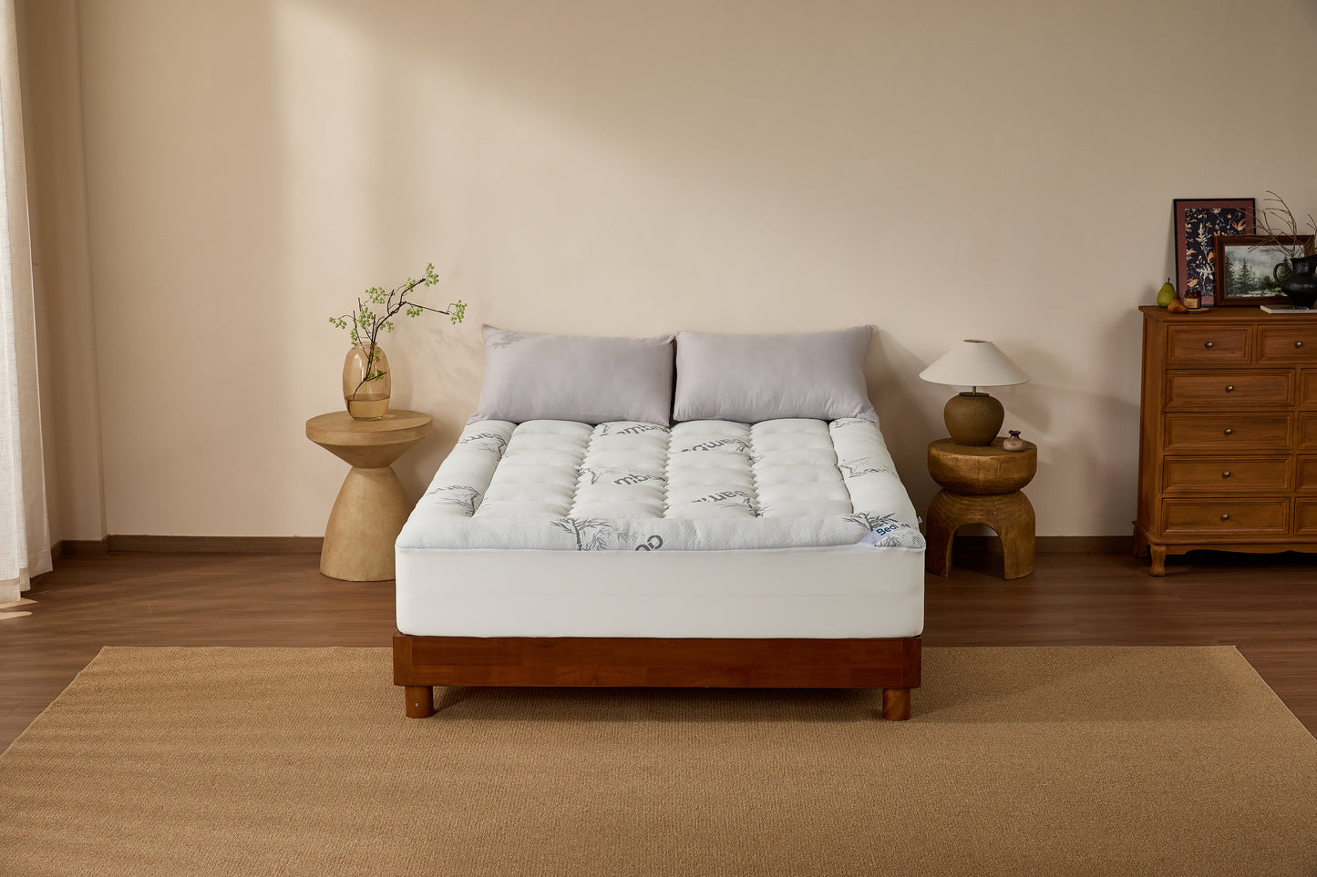 Bedlore® Plush Bamboo Mattress Topper, 800 GSM & Extra Fluffy