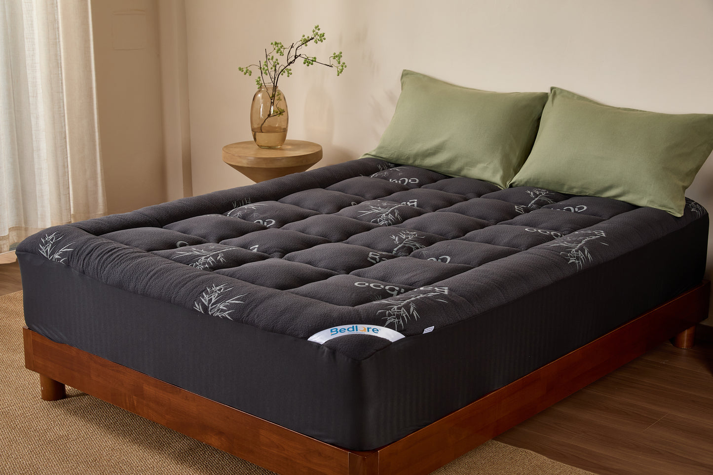 Bedlore® Plush Bamboo Mattress Topper, 800 GSM & Extra Fluffy