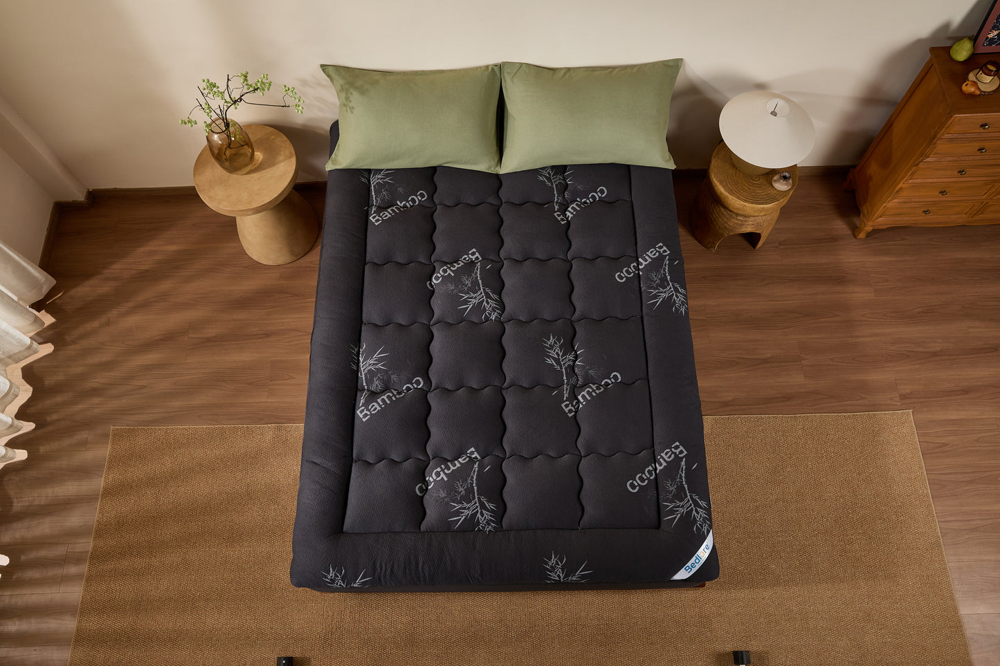 Bedlore® Plush Bamboo Mattress Topper, 800 GSM & Extra Fluffy