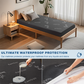this waterproof mattress protector protects your mattress from any liquids and stains, gray