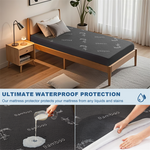 this waterproof mattress protector protects your mattress from any liquids and stains, gray