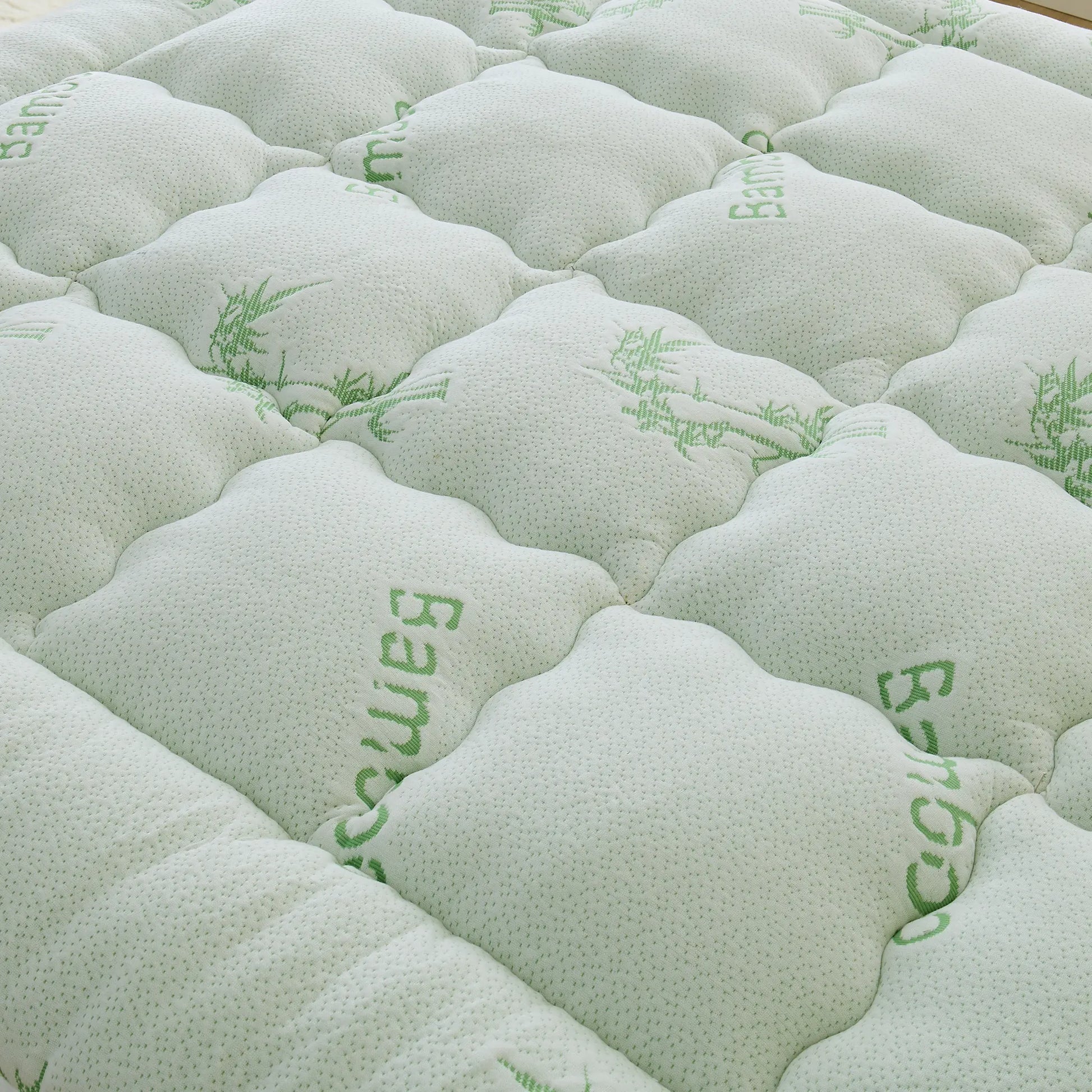 soft breathable bamboo fabric mattress topper, green