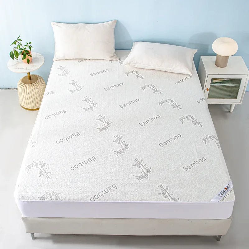 waterproof mattress with luxurious breathable bamboo fabric, white