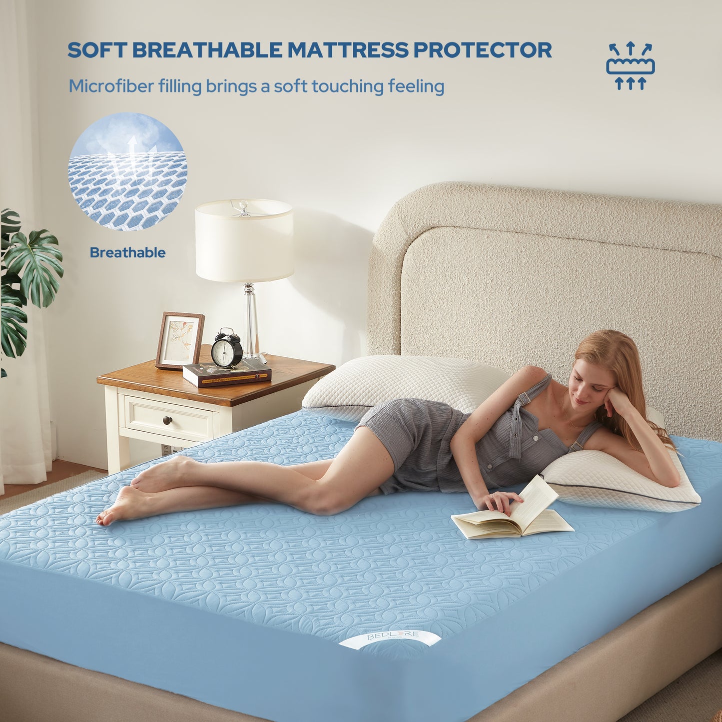 Bedlore® Skin-Friendly Waterproof Mattress Protector with Deep Pocket