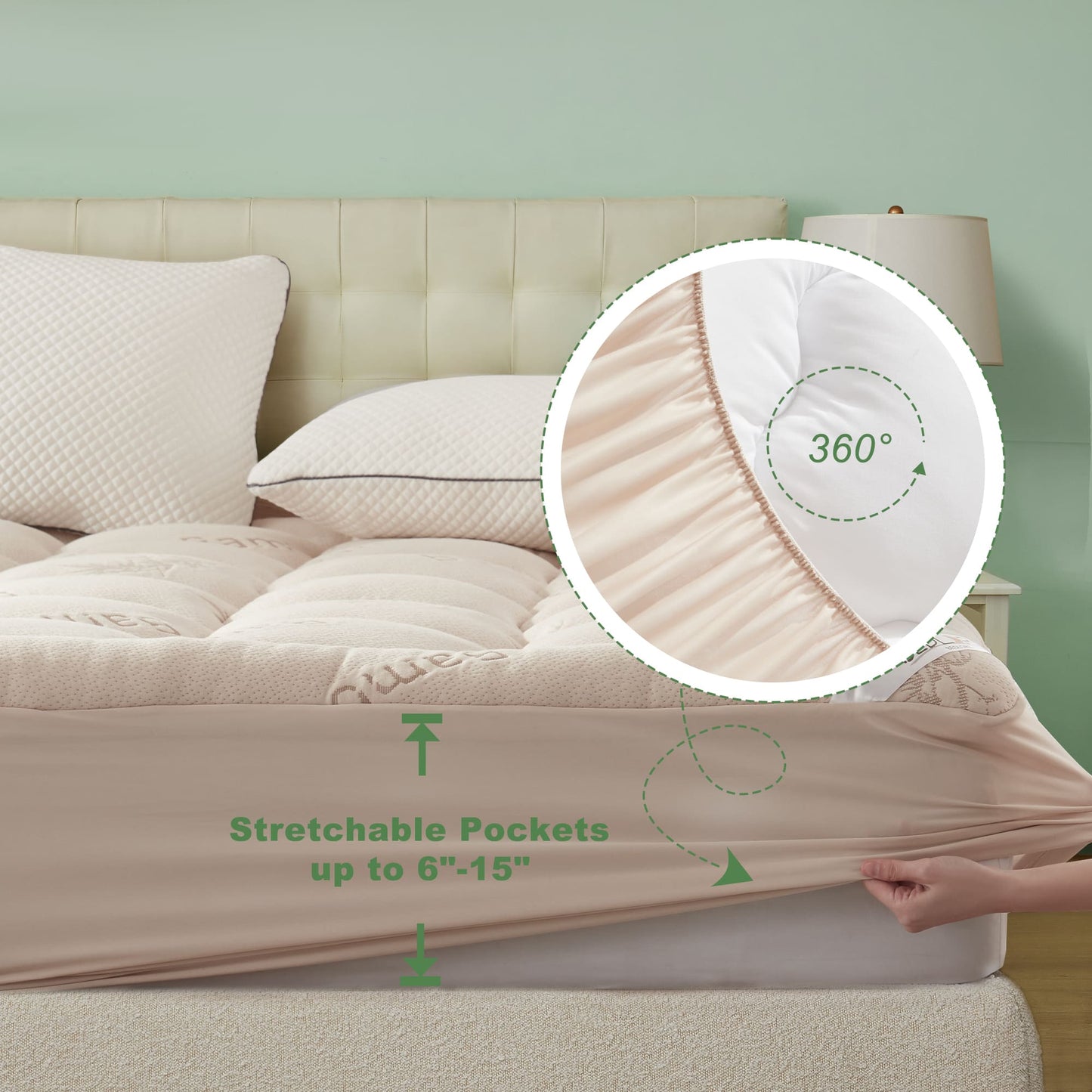 Bedlore® Matratzenauflage mit 3D-Füllung aus Bambusgewebe