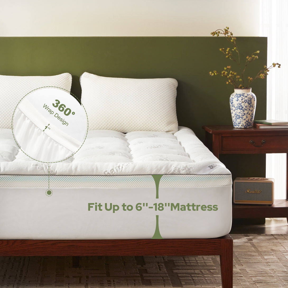 360 degree wrap design, fit up to 6''-15" mattress, white