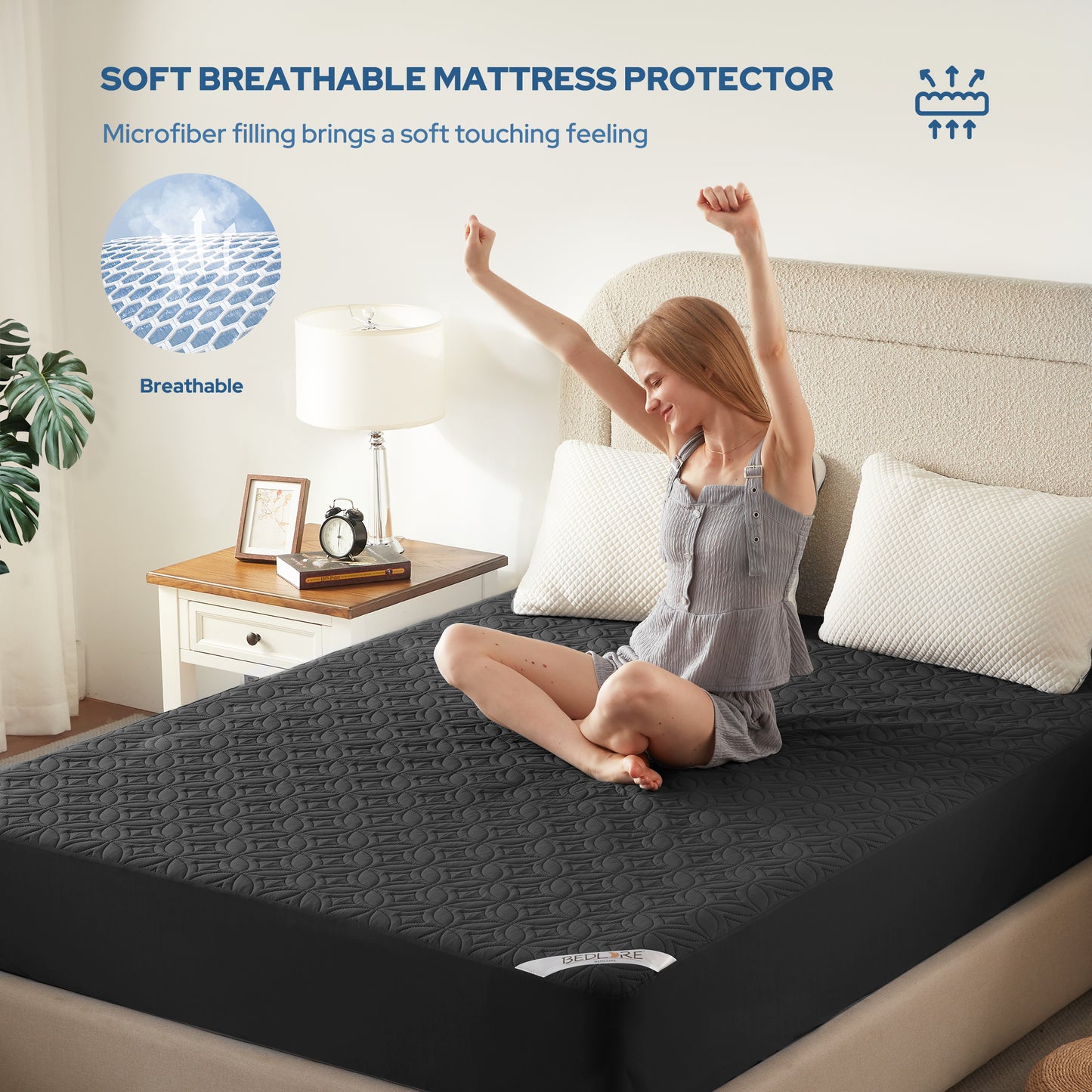 Bedlore® Skin-Friendly Waterproof Mattress Protector with Deep Pocket