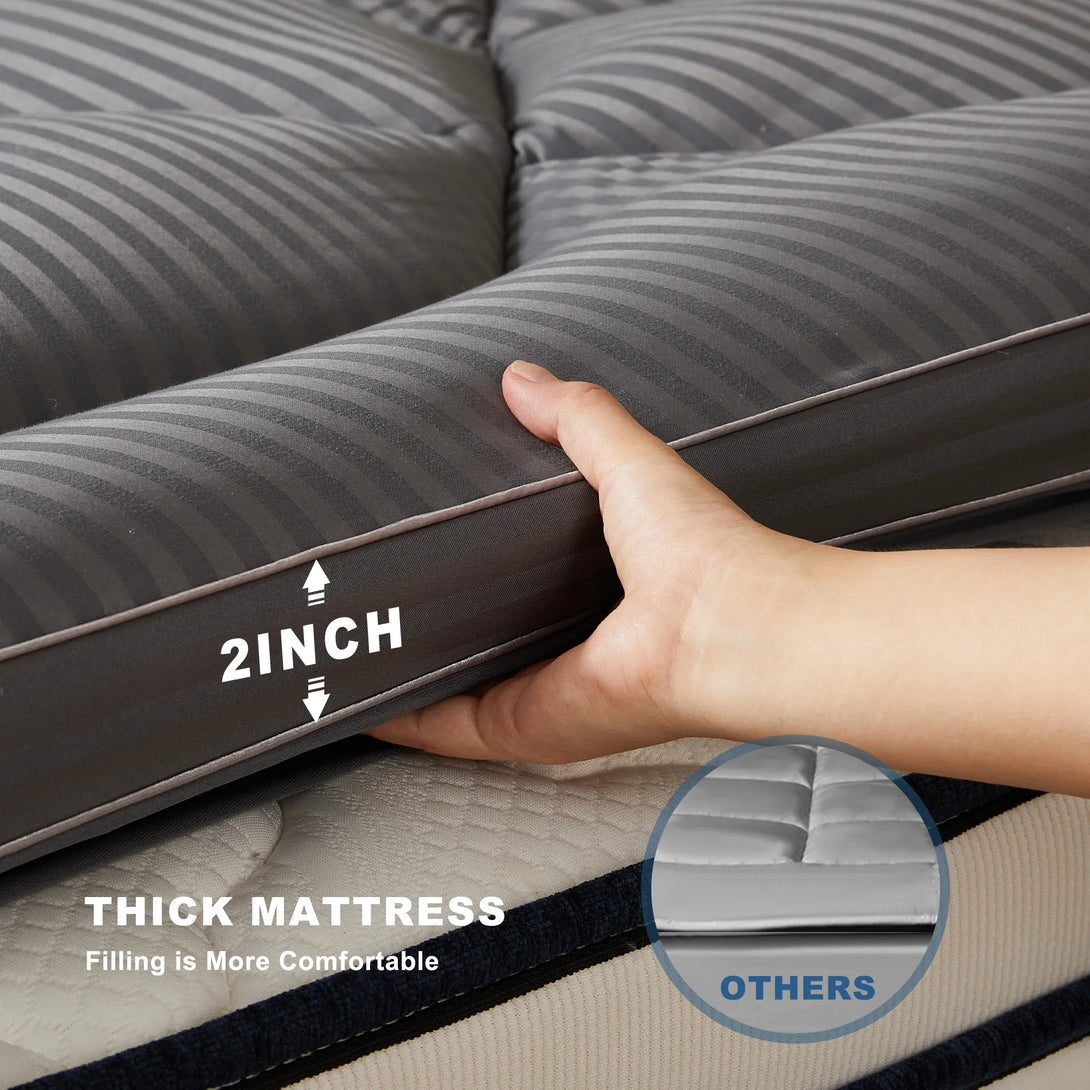 comfortable 2 inch thick mattress, gray