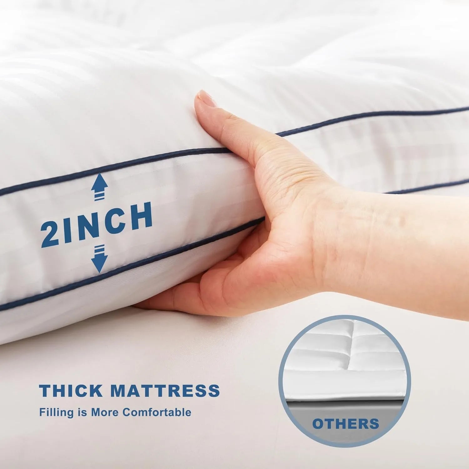 comfortable 2 inch thick mattress, white