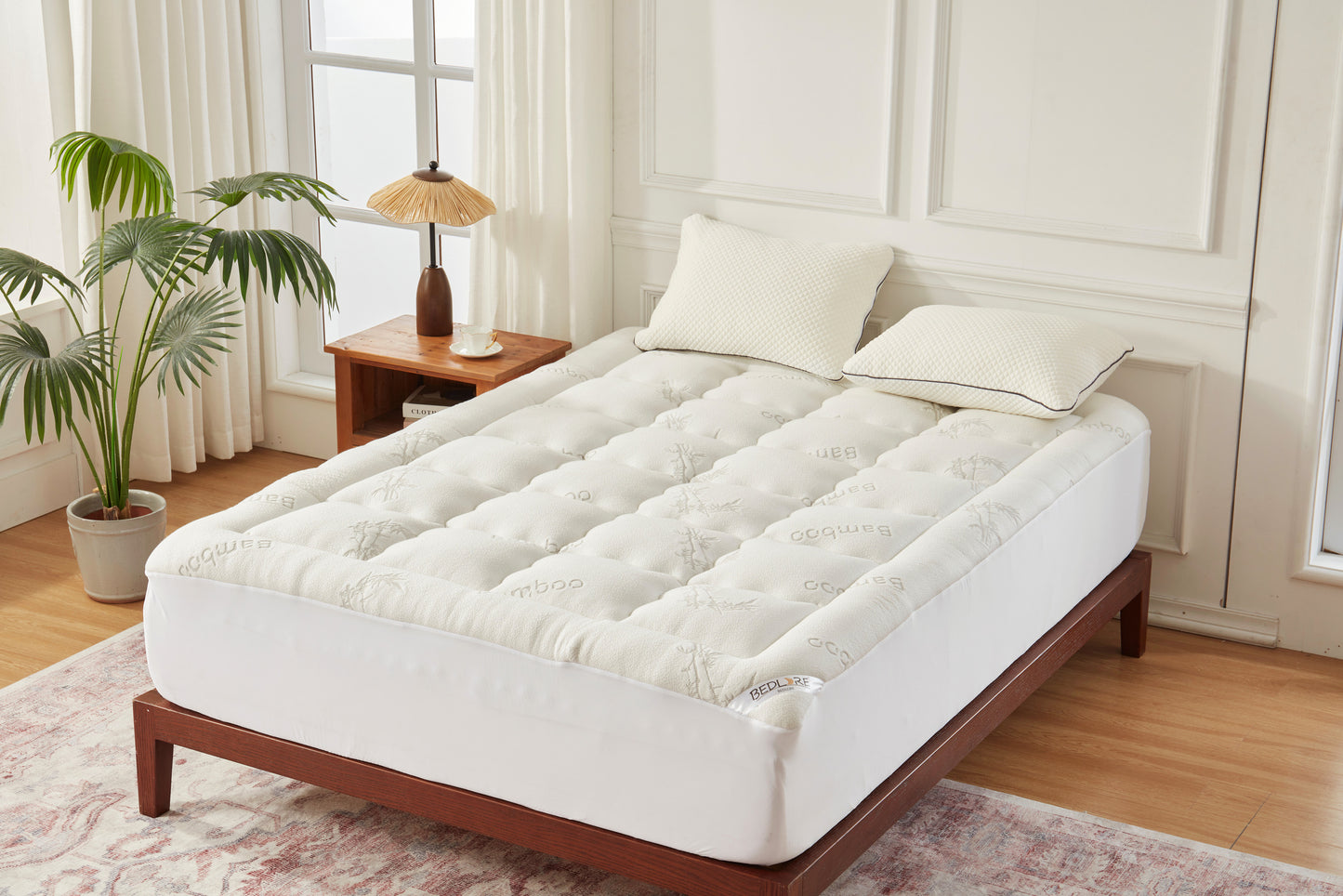 Bedlore® 3D Fill Bamboo Mattress Topper, Cooling & Deep Sleep