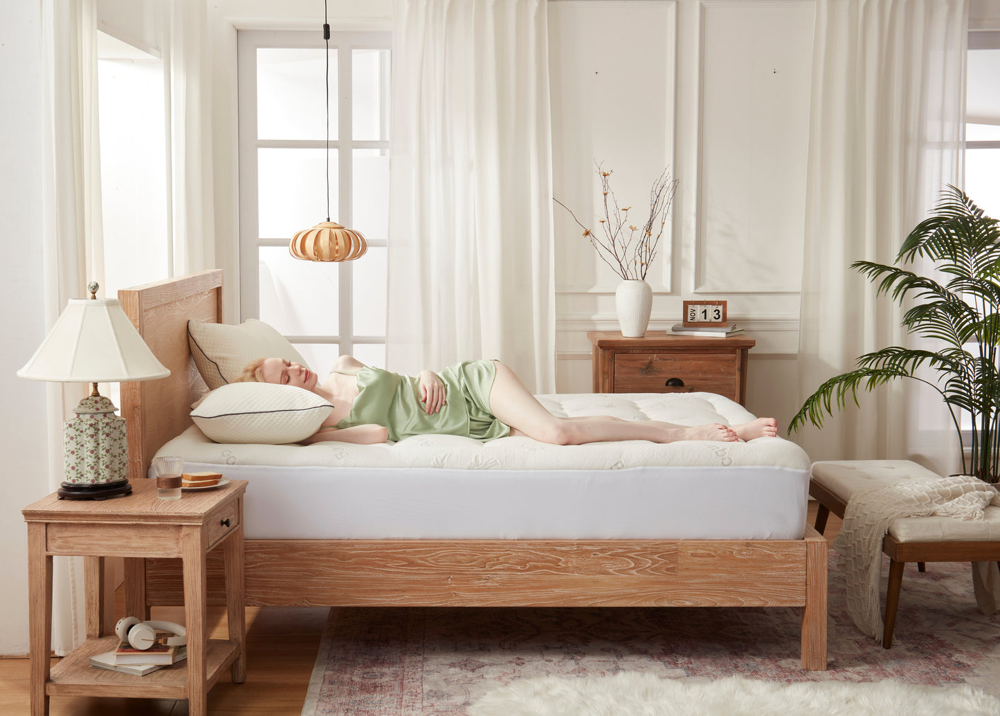 Bedlore® 3D Fill Bamboo Mattress Topper, Cooling & Deep Sleep