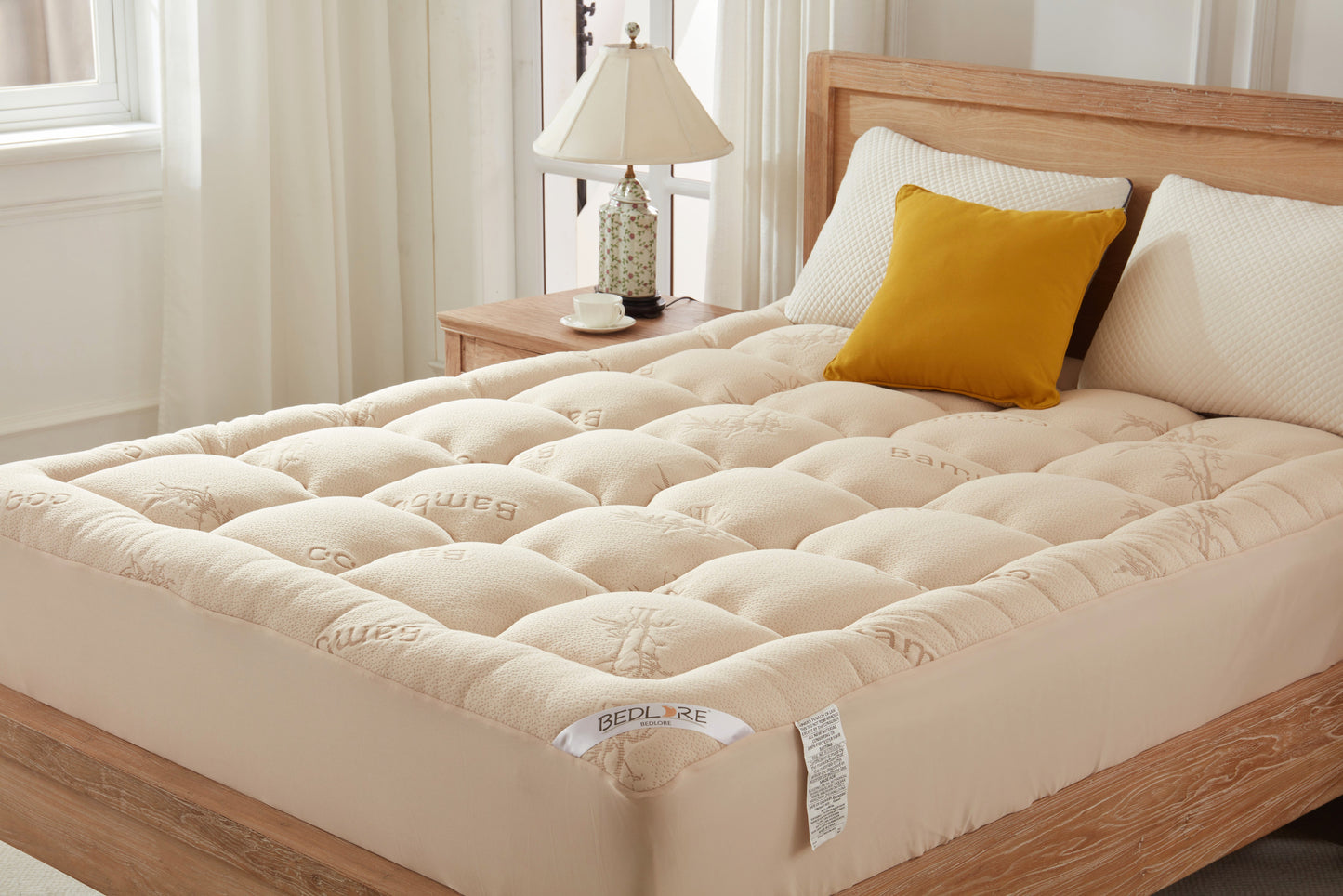 Bedlore® 3D Fill Bamboo Mattress Topper, Cooling & Deep Sleep