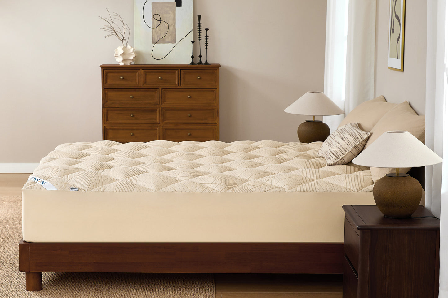 BEDLORE® Soft Mattress Topper, Rayon From Bamboo, Plush Pillow Top