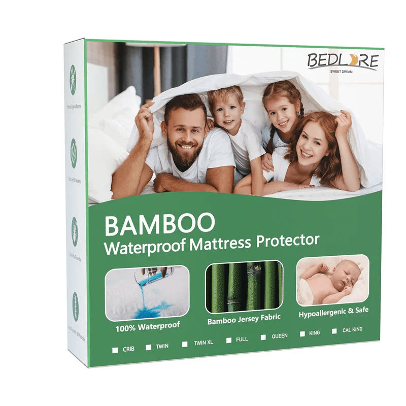 Outer packaging of the luxurious breathable bamboo fabric waterproof mattress protector