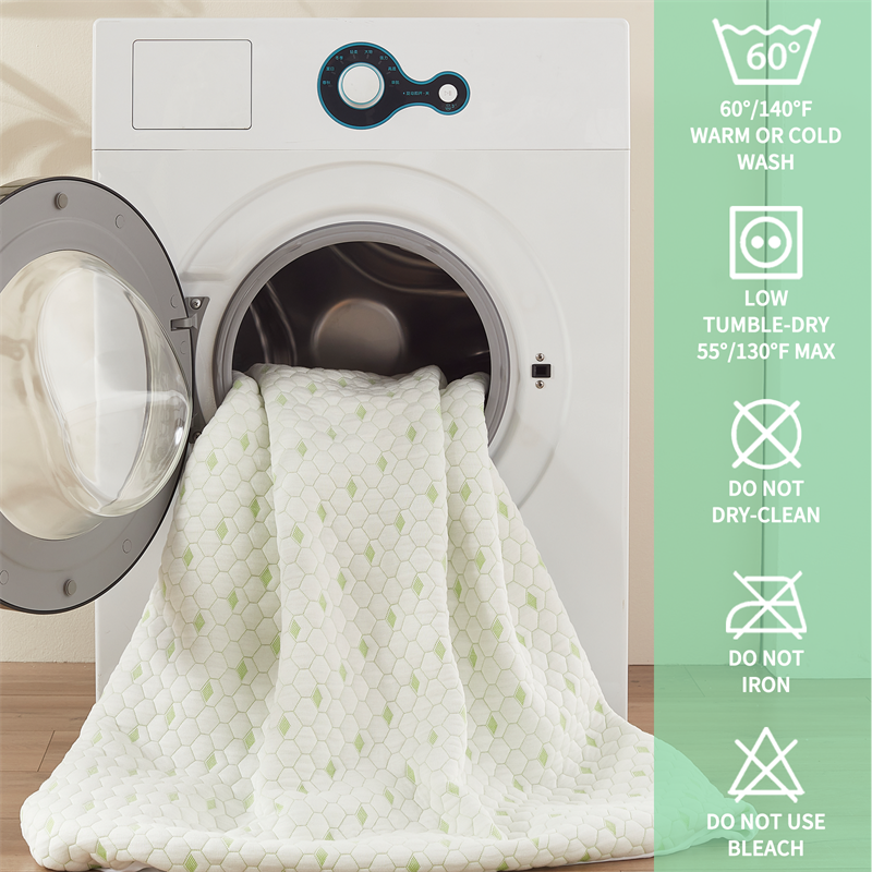 wash precautions of the waterproof eco-fabric honeycomb print breathable mattress protector