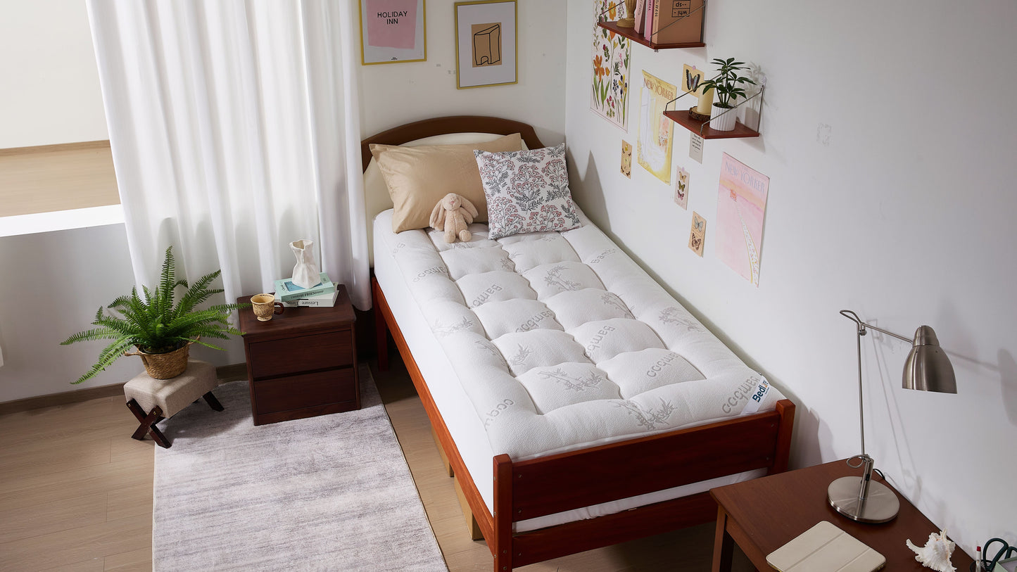 Bedlore® Single Bed 3D Fill Luxurious Bamboo Fabric Mattress Topper